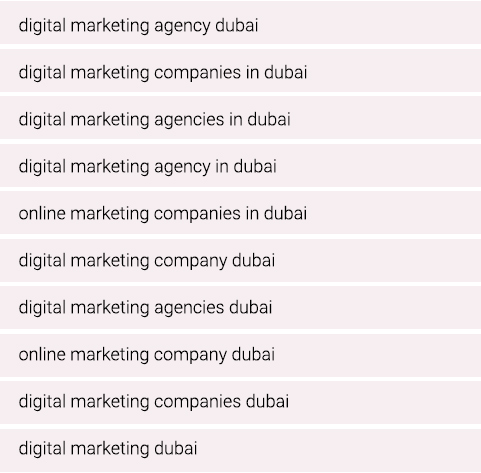 Digital Marketing Agency in Dubai | SEO Keywords