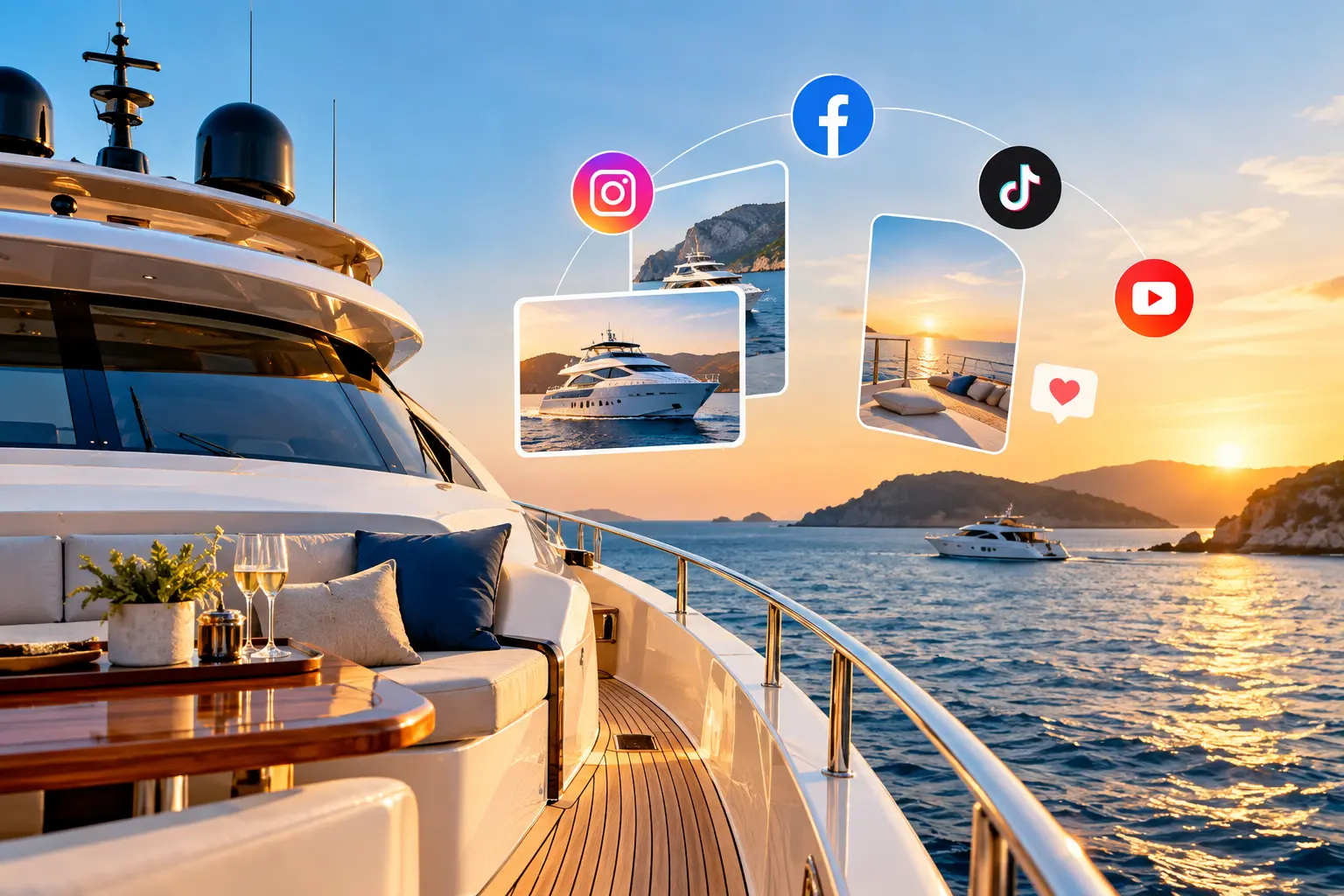 Luxury Yacht Social Sunset