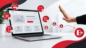 UX Bounce Rate Exit Illustration UX Bounce Rate Exit Illustration